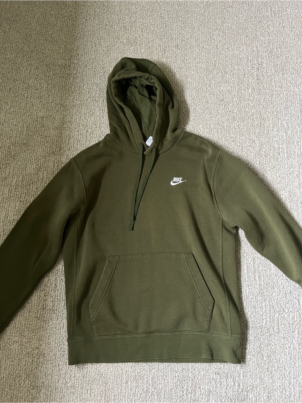 Nike Olive Green Hooded Pullover Sweatshirt
